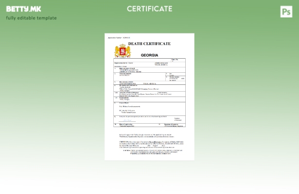 модерен стил Џорџија витален запис за смртен шаблон Word и PDF